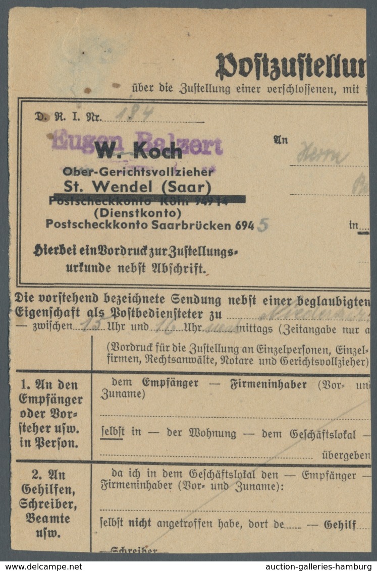 Saarland (1947/56) - Besonderheiten: 18 NIEDERKIRCHEN ST. WENDEL (SAAR) 12.11.47, Klar Auf Vordersei - Sonstige & Ohne Zuordnung