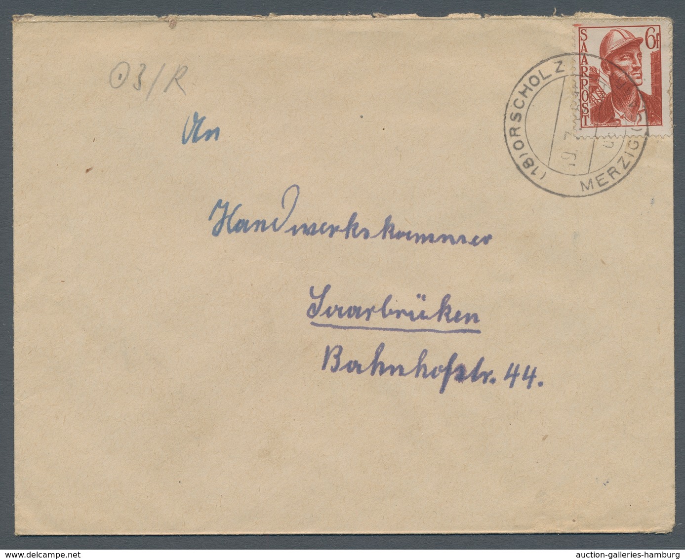 Saarland (1947/56) - Besonderheiten: 18 ORSCHOLZ über MERZIG (SAAR) 19.7.48, Klarer Abschlag Auf Por - Sonstige & Ohne Zuordnung