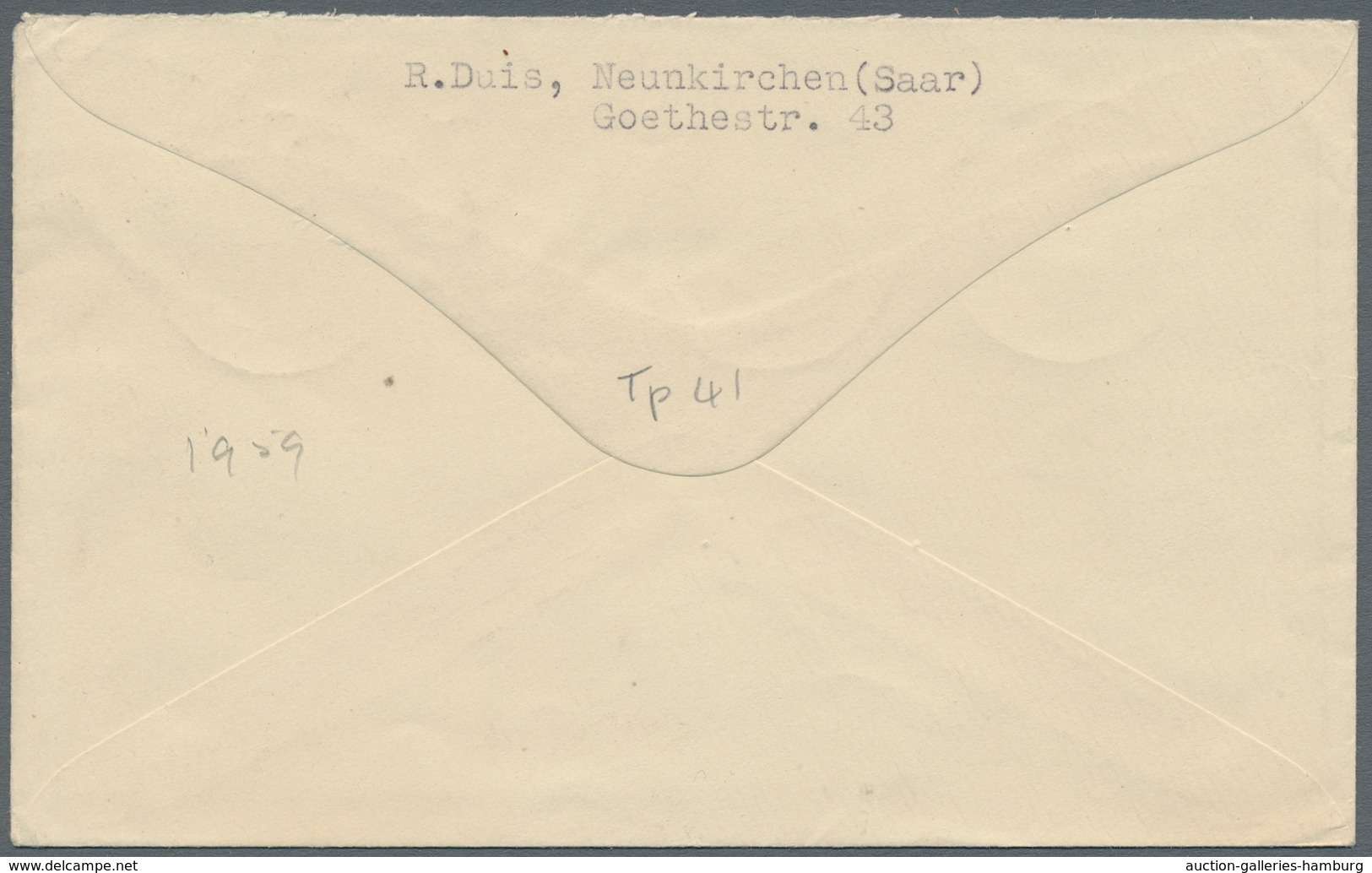 Saarland (1947/56) - Besonderheiten: TÜNSDORF A 26.9.47, Sauberer Abschlag Auf Mit MiF Frz. Zone/Saa - Sonstige & Ohne Zuordnung