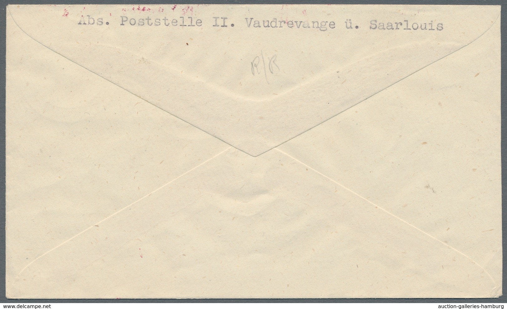 Saarland (1947/56) - Besonderheiten: "Vaudrevange 2 über Saarlouis", Klare Abschläge Des Landpostste - Other & Unclassified