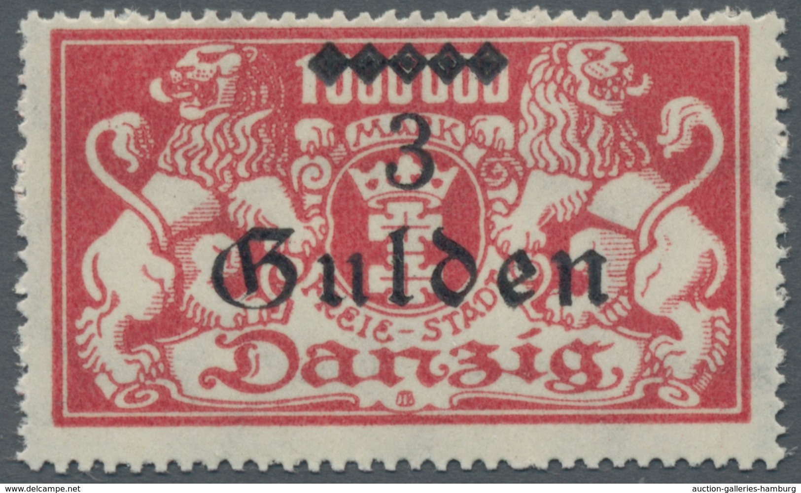 Danzig: 1923, "3 Gld. Auf 1 Mio. Mit Aufdruck-PLF II", Postfrischer Wert In Tadelloser Erhaltung, Ge - Sonstige & Ohne Zuordnung