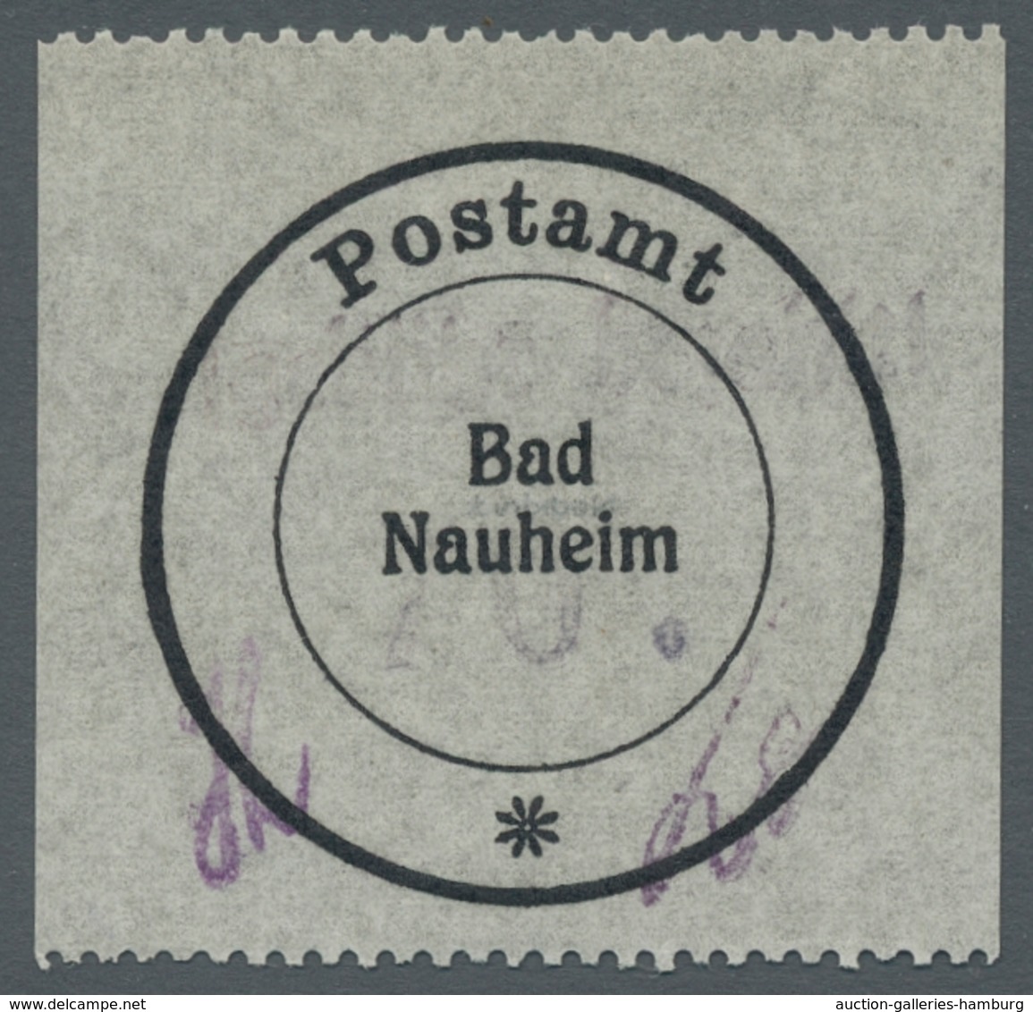 Deutsche Lokalausgaben Ab 1945: Bad Nauheim; Postverschlußzettel Auf Grauem Papier 5 Werte Sowie Der - Sonstige & Ohne Zuordnung