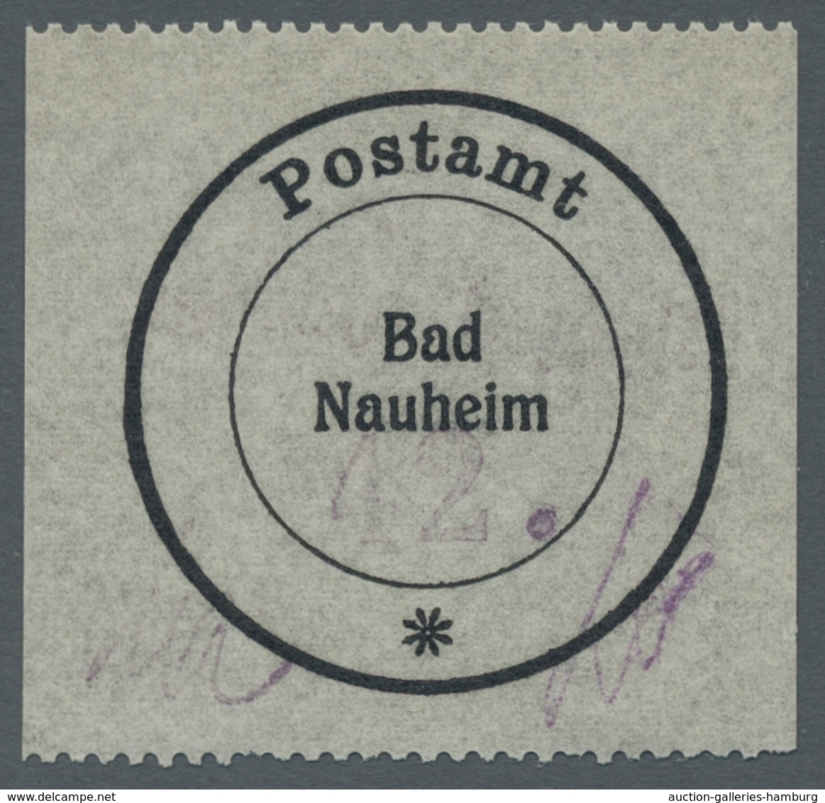 Deutsche Lokalausgaben Ab 1945: Bad Nauheim; Postverschlußzettel Auf Grauem Papier 5 Werte Sowie Der - Sonstige & Ohne Zuordnung