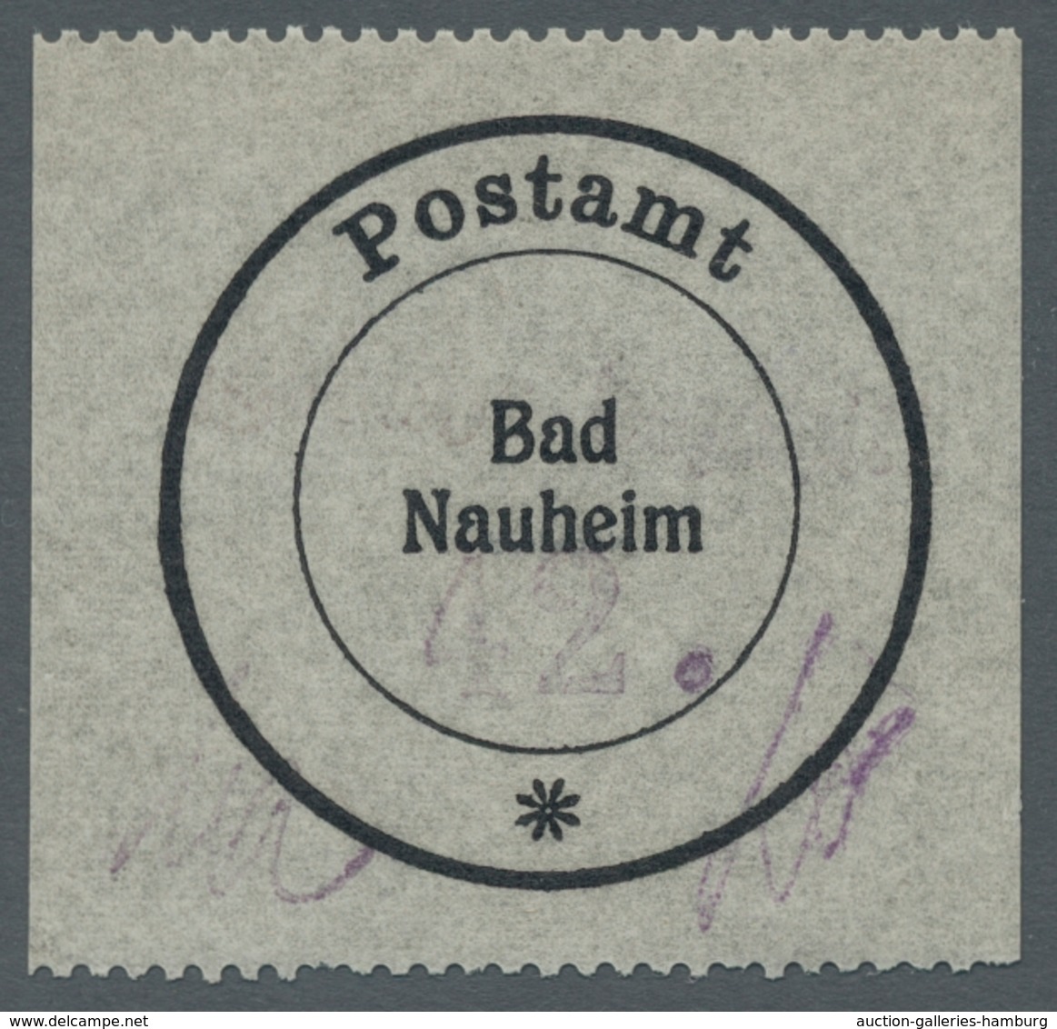 Deutsche Lokalausgaben Ab 1945: Bad Nauheim; Postverschlußzettel Auf Grauem Papier 5 Werte Sowie Der - Other & Unclassified