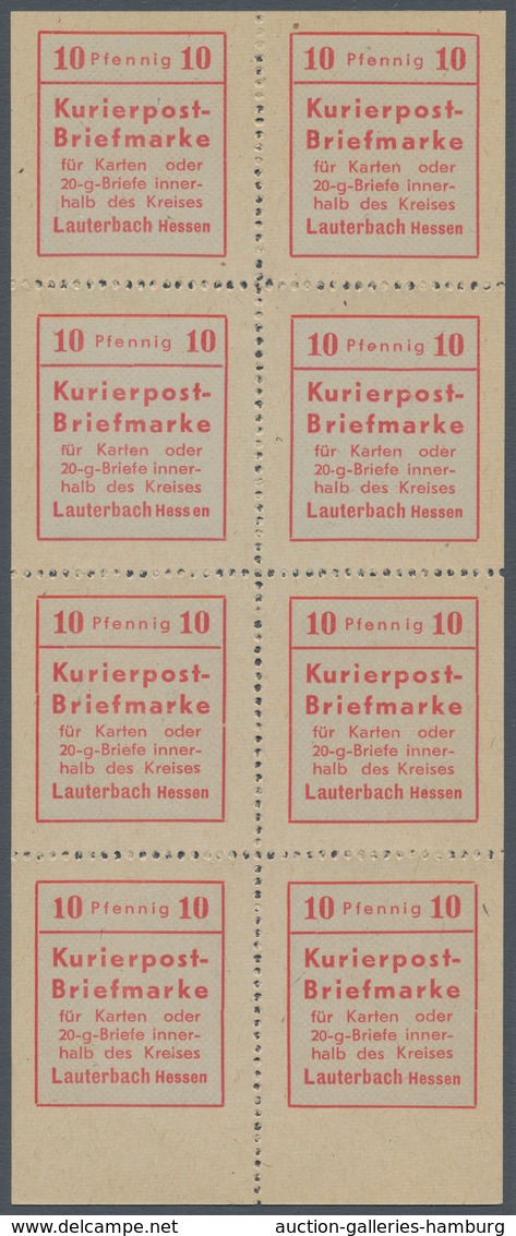 Deutsche Lokalausgaben Ab 1945: LAUTERBACH, Kurierpostmarke 10 Pfg. Im Postfrischen Originalkleinbog - Sonstige & Ohne Zuordnung