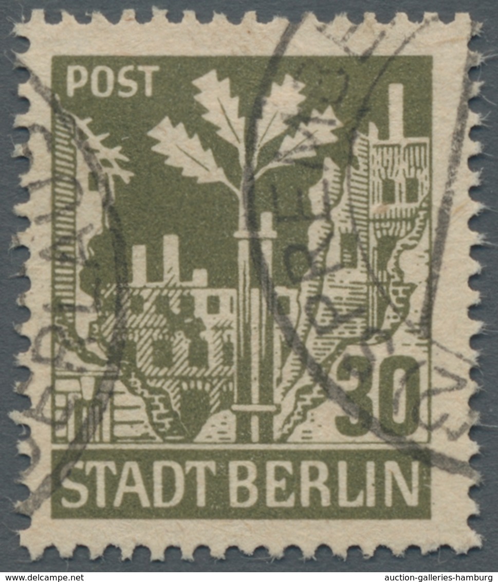 Sowjetische Zone - Berlin Und Brandenburg: 1945, "30 Pfg. Bräunlicholiv Auf Graurosa Getöntem Papier - Other & Unclassified