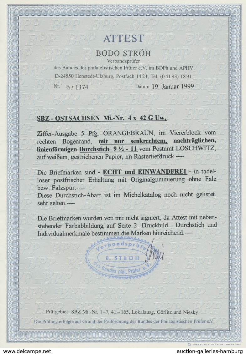 Sowjetische Zone - Ost-Sachsen: 1945, "5 Pfg. Orangebraun Mit Nur Senkrechtem Durchstich Loschwitz, - Other & Unclassified