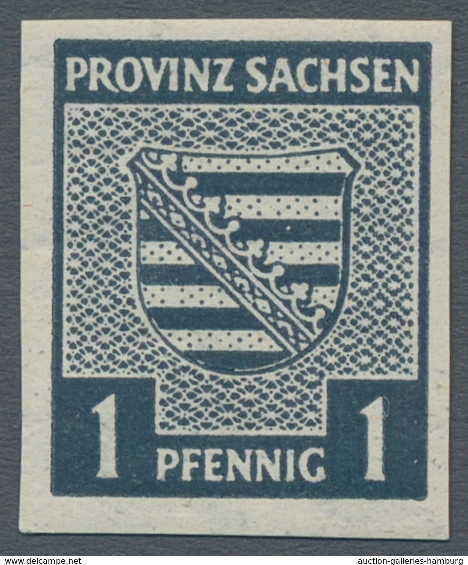 Sowjetische Zone - Provinz Sachsen: 1945, "1 Und 3 Pfg. Provinzwappen Mit Steigendem Wasserzeichen", - Sonstige & Ohne Zuordnung