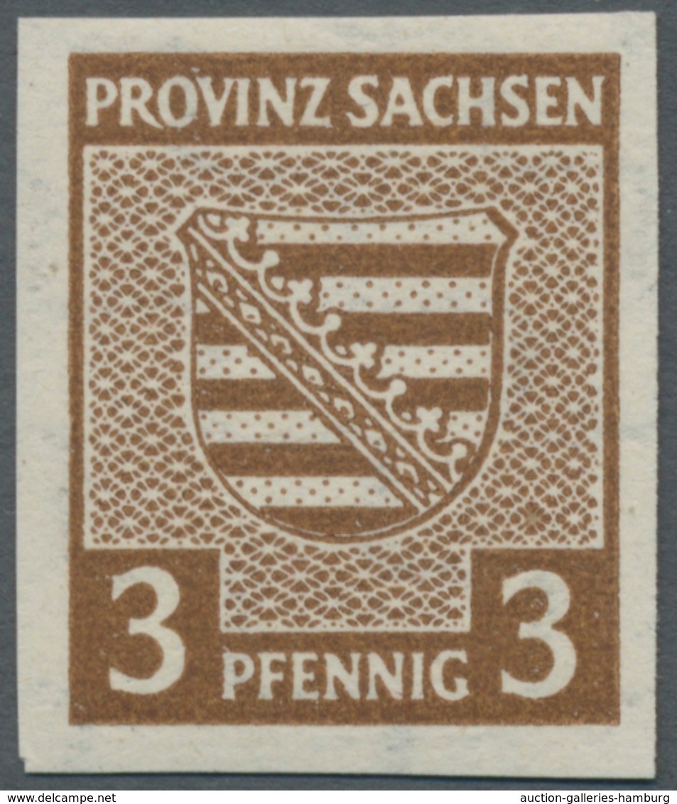 Sowjetische Zone - Provinz Sachsen: 1945, "3 Pfg. Wappen Mit Steigendem Wasserzeichen", Postfrischer - Other & Unclassified