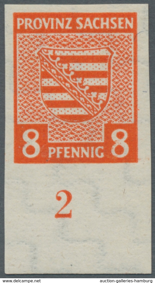 Sowjetische Zone - Provinz Sachsen: 1945, "8 Pfg. Wappen Mit Steigendem Wasserzeichen", Postfrischer - Sonstige & Ohne Zuordnung