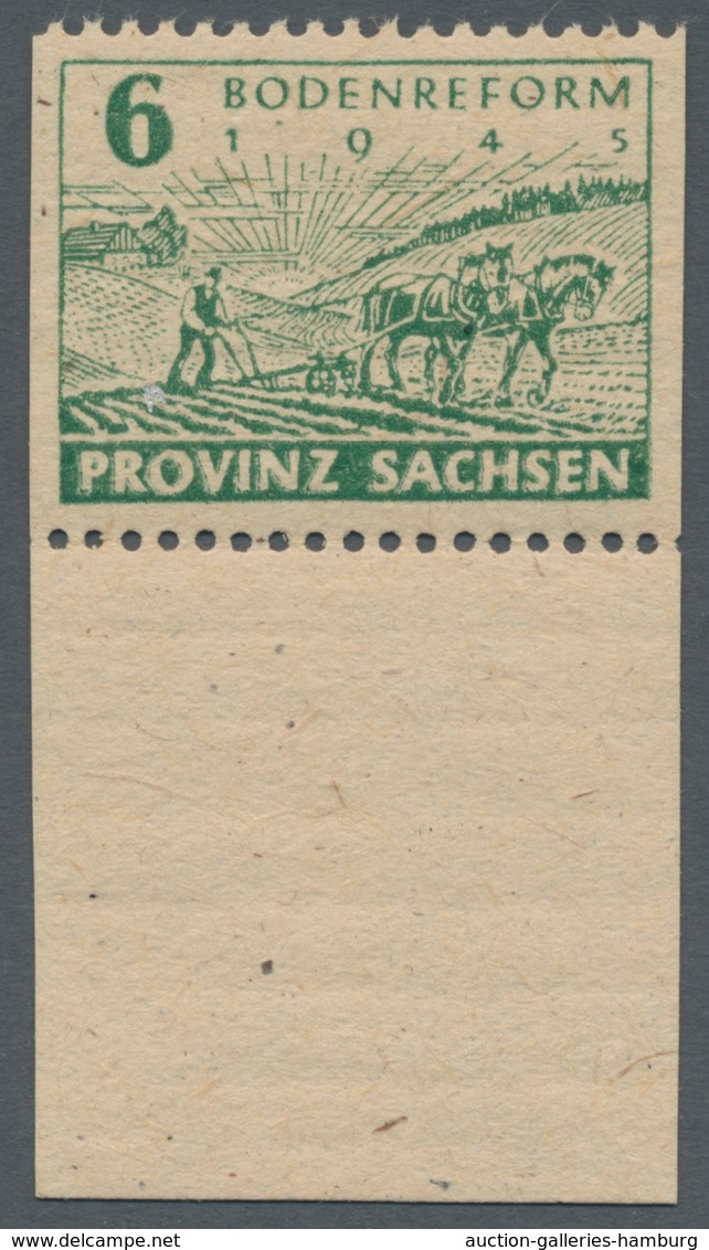 Sowjetische Zone - Provinz Sachsen: 1945, "6 Pfg. Bodenreform Auf "x"-Papier Mit Waag. Zähnung L 11 - Sonstige & Ohne Zuordnung