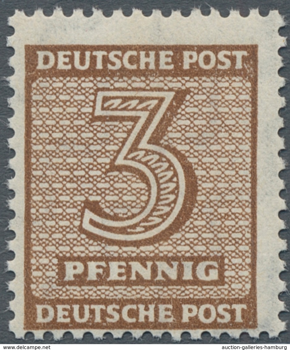 Sowjetische Zone - West-Sachsen: 1945, "3 Pfg. Dunkelbraunocker", Die Seltene Farbe In Tadellos Post - Other & Unclassified