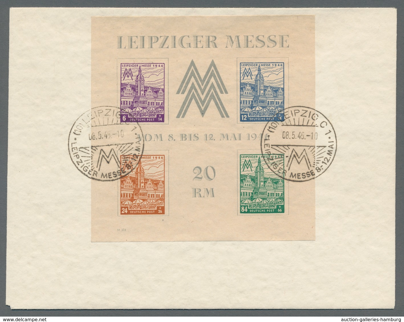 Sowjetische Zone - West-Sachsen: 1946, "Messeblock Mit Fallendem WZ.", Sauber Mit Zweimal ESST Auf B - Other & Unclassified
