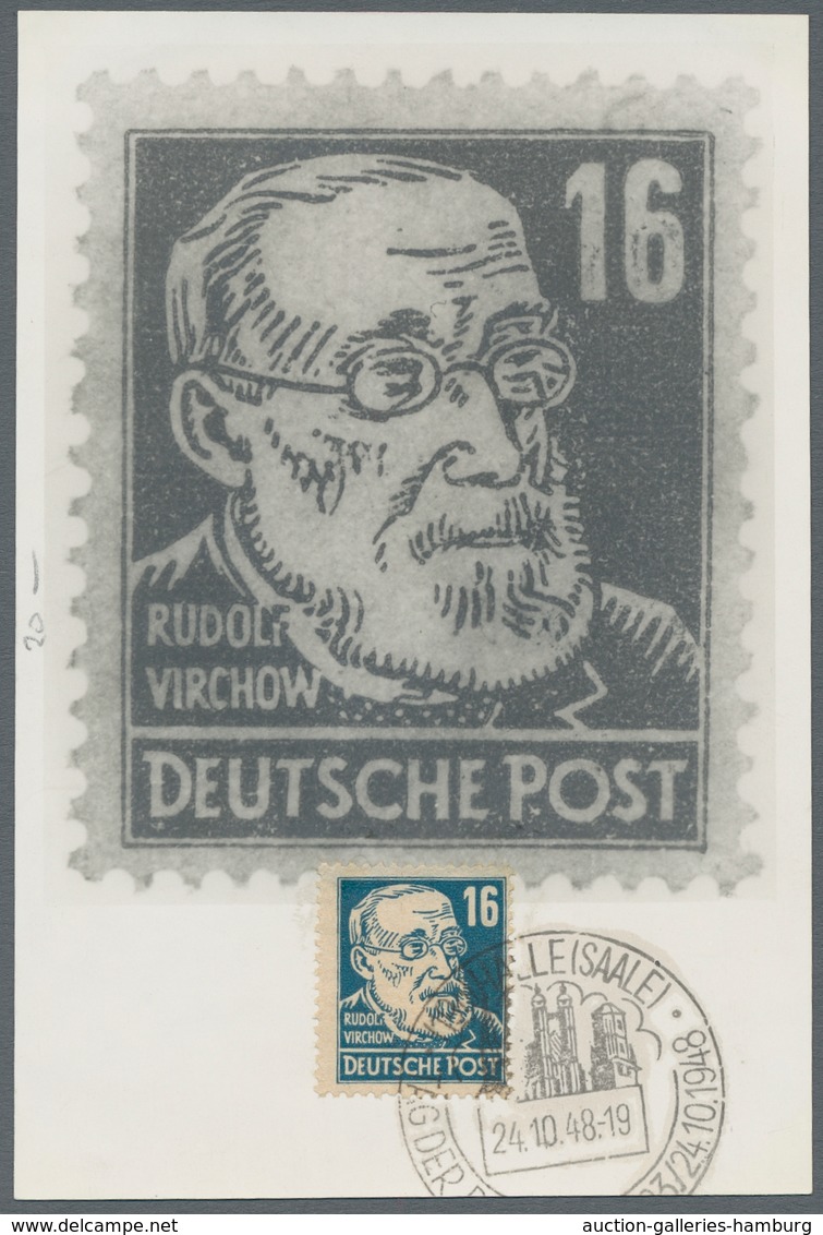 Sowjetische Zone - Allgemeine Ausgaben: 1948, fünf verschiedene Maximumkarten "Köpfe" (Marx, Thälman