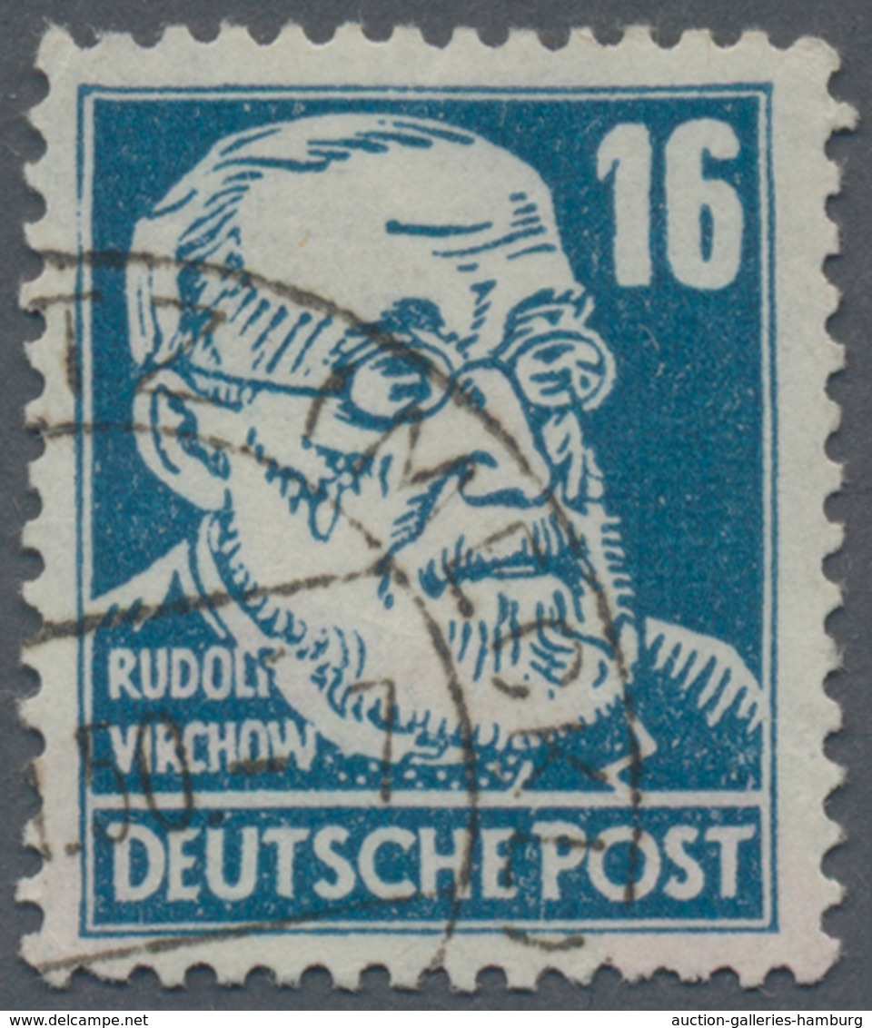 Sowjetische Zone - Allgemeine Ausgaben: 1948, Persönlichkeiten 16 Pf Dunkelpreußischblau Mit PLATTEN - Sonstige & Ohne Zuordnung