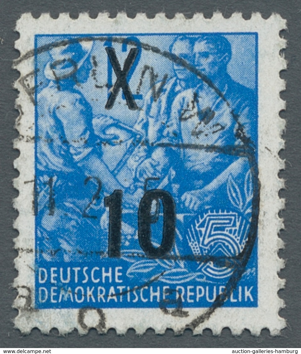 DDR: 1954; Fünfjahrplan 10 Auf 12 Pfg. Gestempelt Als "kleine Fälschung" Mit Rückseitigem Aufdruck " - Ungebraucht