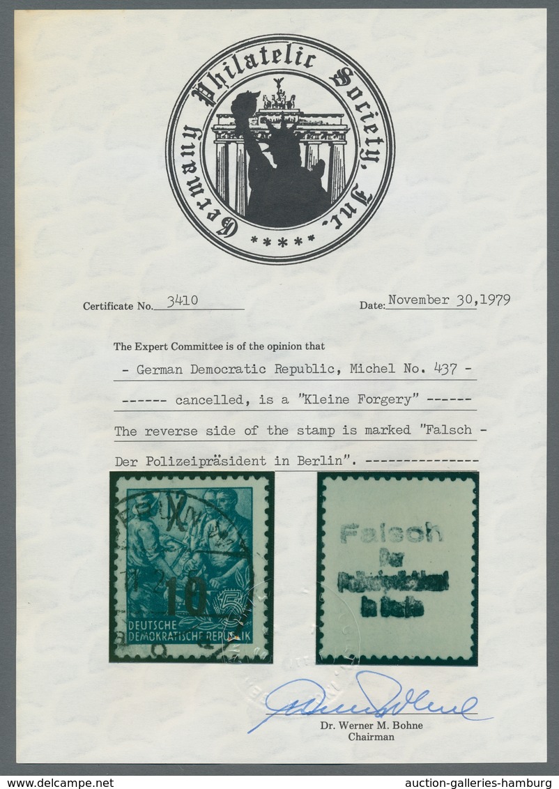 DDR: 1954; Fünfjahrplan 10 Auf 12 Pfg. Gestempelt Als "kleine Fälschung" Mit Rückseitigem Aufdruck " - Unused Stamps