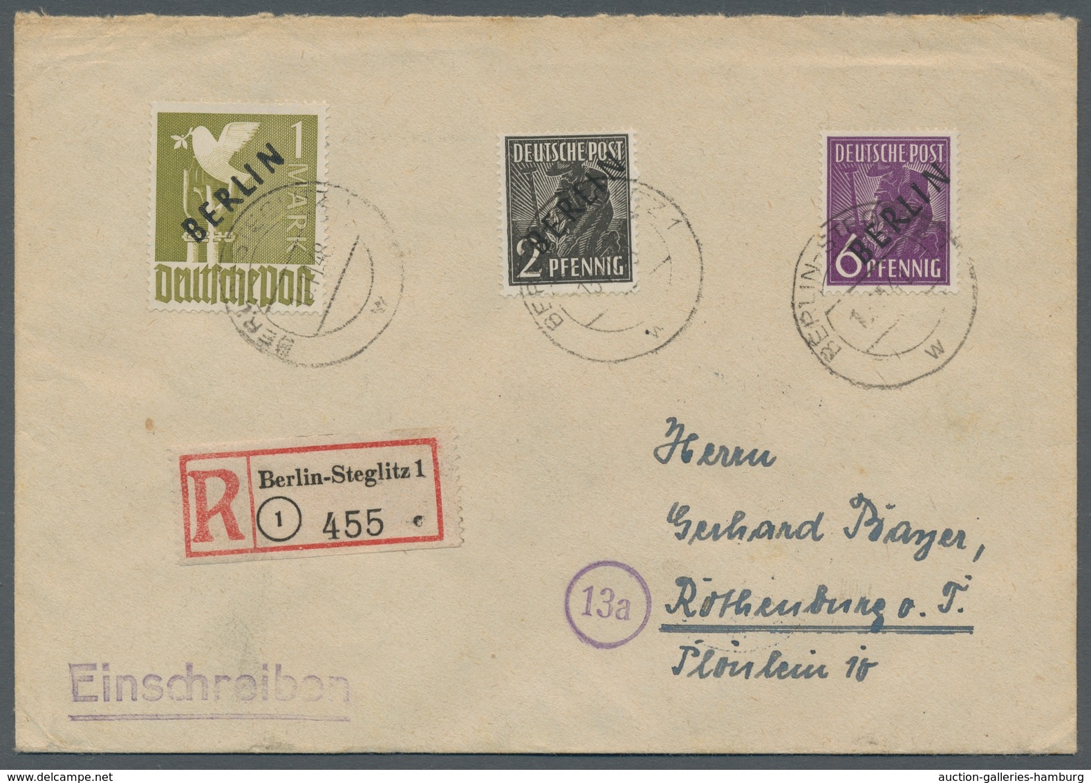 Berlin: 1948, "2 Pfg. Bis 1 Mk. Schwarzaufdruck", Kleine Zusammenstellung Von Zwölf Frankierten "Bun - Covers & Documents