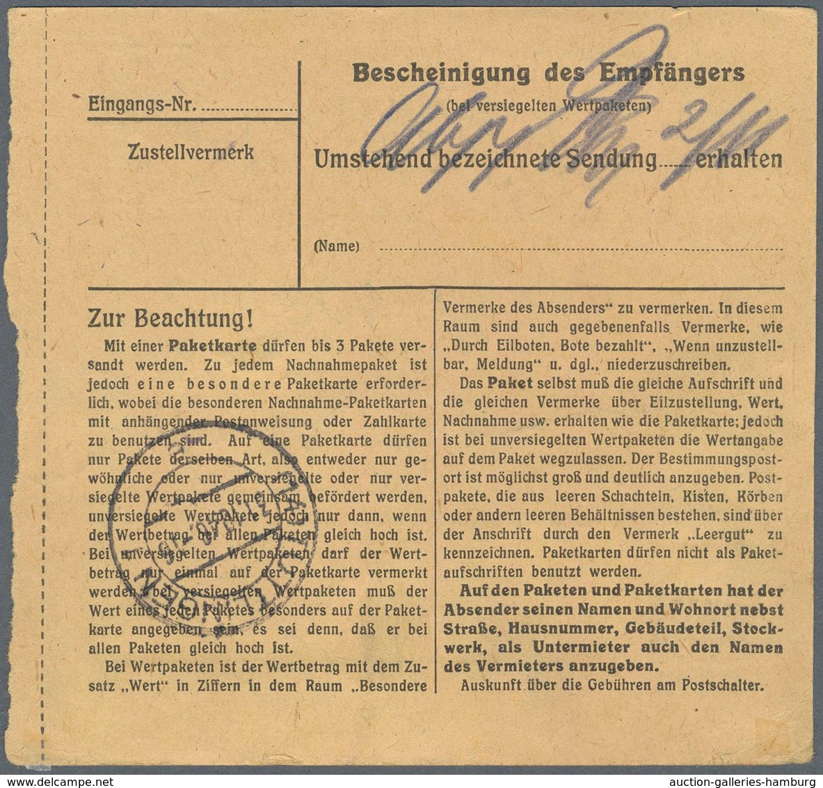 Berlin: 60 Pf. Schwarzaufdruck Im Paar Als MeF Auf Paketkarte Ab Berlin-Wilmersdorf Vom 24.9.48 Nach - Covers & Documents