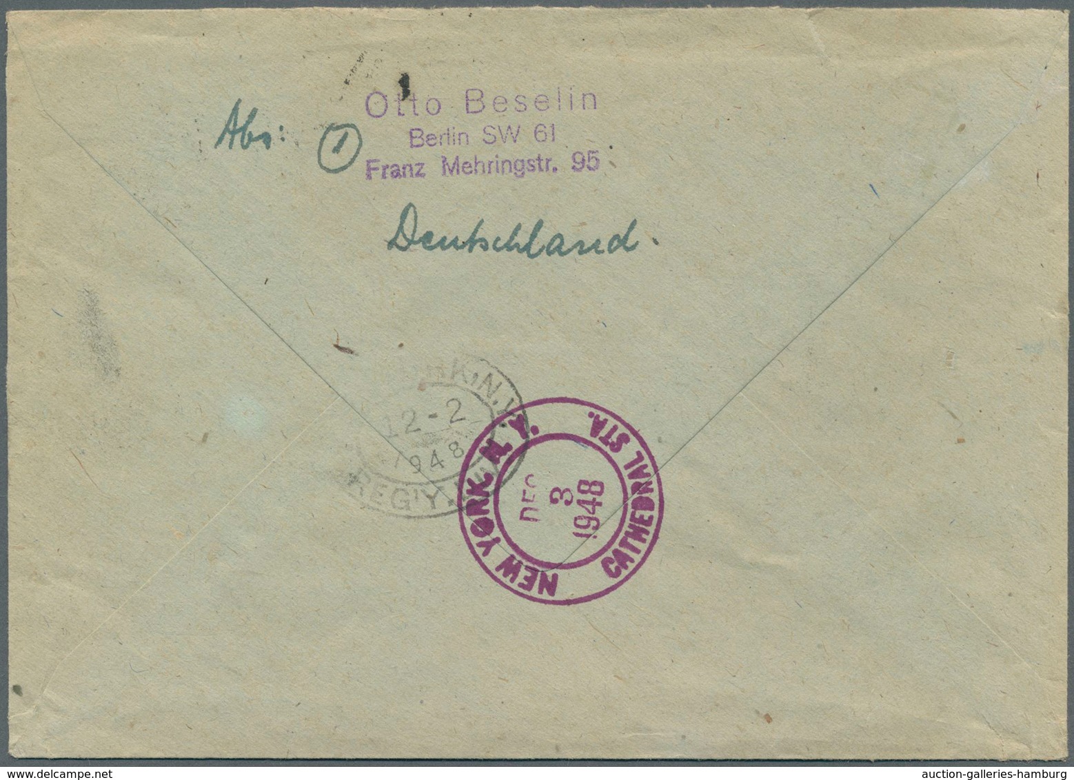 Berlin: 1948, Schwarzaufdruck 2 Mk Als Interessante Einzelfrankatur Auf Einschreibbrief BERLIN SW 11 - Covers & Documents