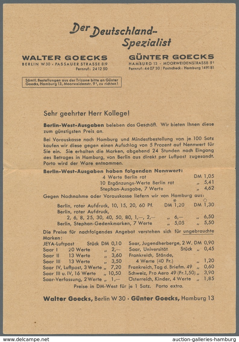 Berlin: 1949, "Rotaufdruck", Kleine Zusammenstellung Von Elf Portorichtigen EF In Guter/sehr Guter E - Covers & Documents