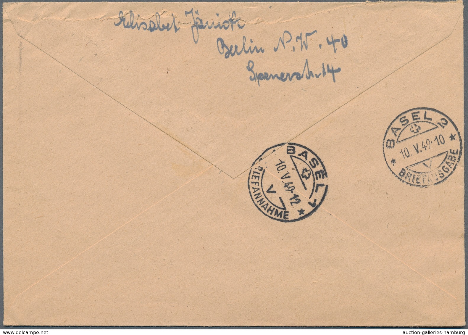 Berlin: 1948, 1 M. Rotaufdruck Und Zusatzfrankatur Auf Portogerechtem R-Auslandsbrief Ab "BERLIN NW - Covers & Documents