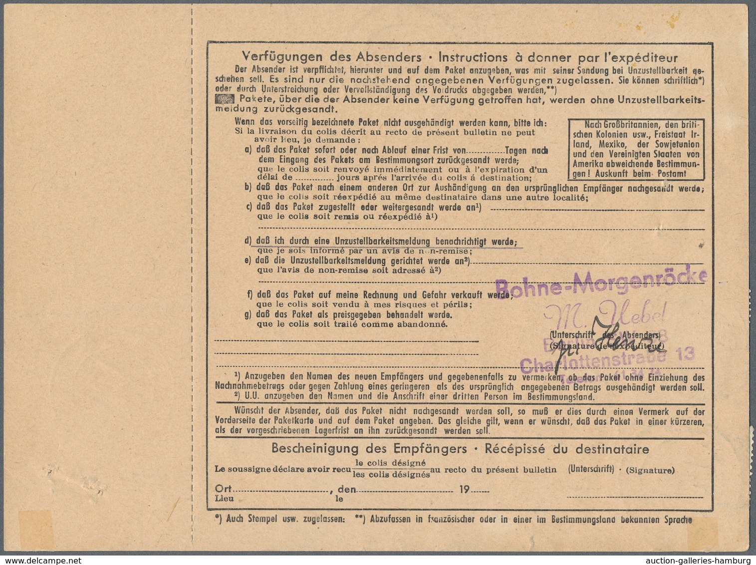 Berlin: 5 U. 30 Pf. Mit 2 U. 5 DM Bauten Zusammen Auf Auslands-Paketkarte Ab Berlin SW77 Vom 4.10.52 - Covers & Documents