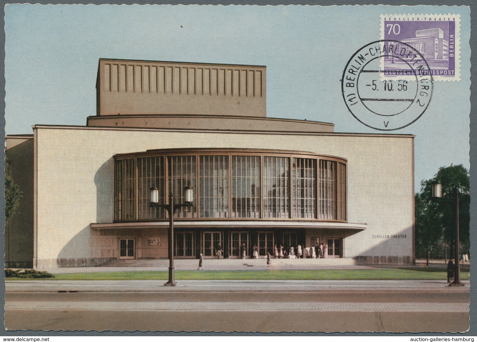 Berlin: 1956, 70 Pfg. Schiller-Theater Auf Ersttags-Maximumkarte, Mi. 450 € - Briefe U. Dokumente