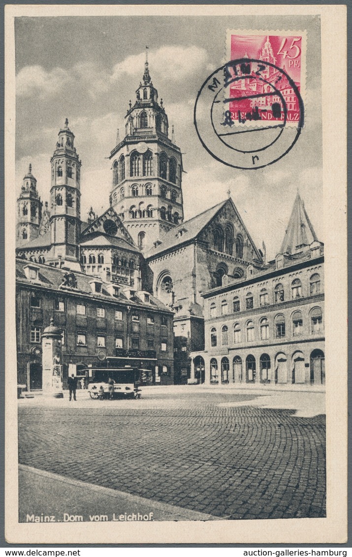 Französische Zone - Rheinland Pfalz: 1947-48, 12 verschiedene Maximumkarten aus der 1. bis 3.Dauerse