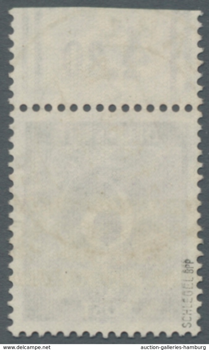 Bizone: 1948, Ziffernausgabe 6 Pfg. Mit Posthörnchen-Aufdruck, Oberrandstück Walze (vorgefaltet), So - Sonstige & Ohne Zuordnung