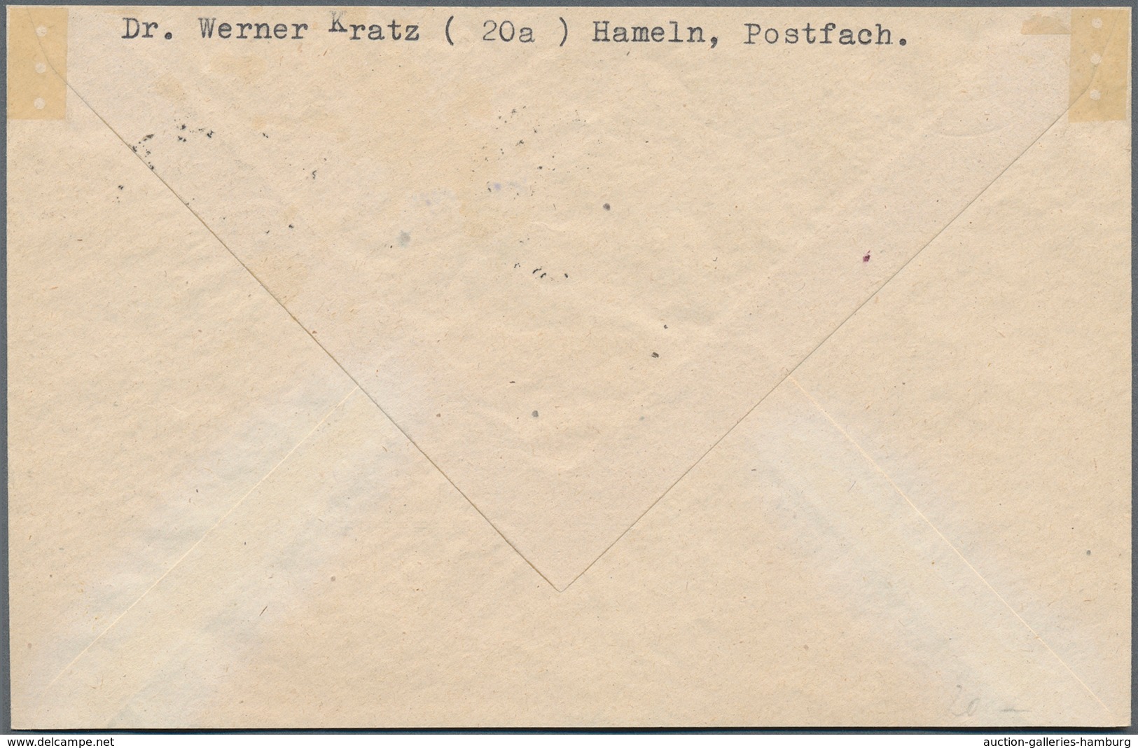 Bizone: 1948, 6 Pfg. Posthörnchen-Netzaufdruck Und Zusatzfrankatur Auf Portogerechtem Fernbrief, Bri - Sonstige & Ohne Zuordnung