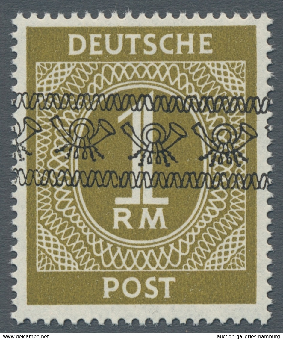 Bizone: 1948, "1 Mk. Braunoliv Mit Band- Bzw. Netzaufdruck", Zwei Postfrische Werte In Tadelloser Er - Sonstige & Ohne Zuordnung