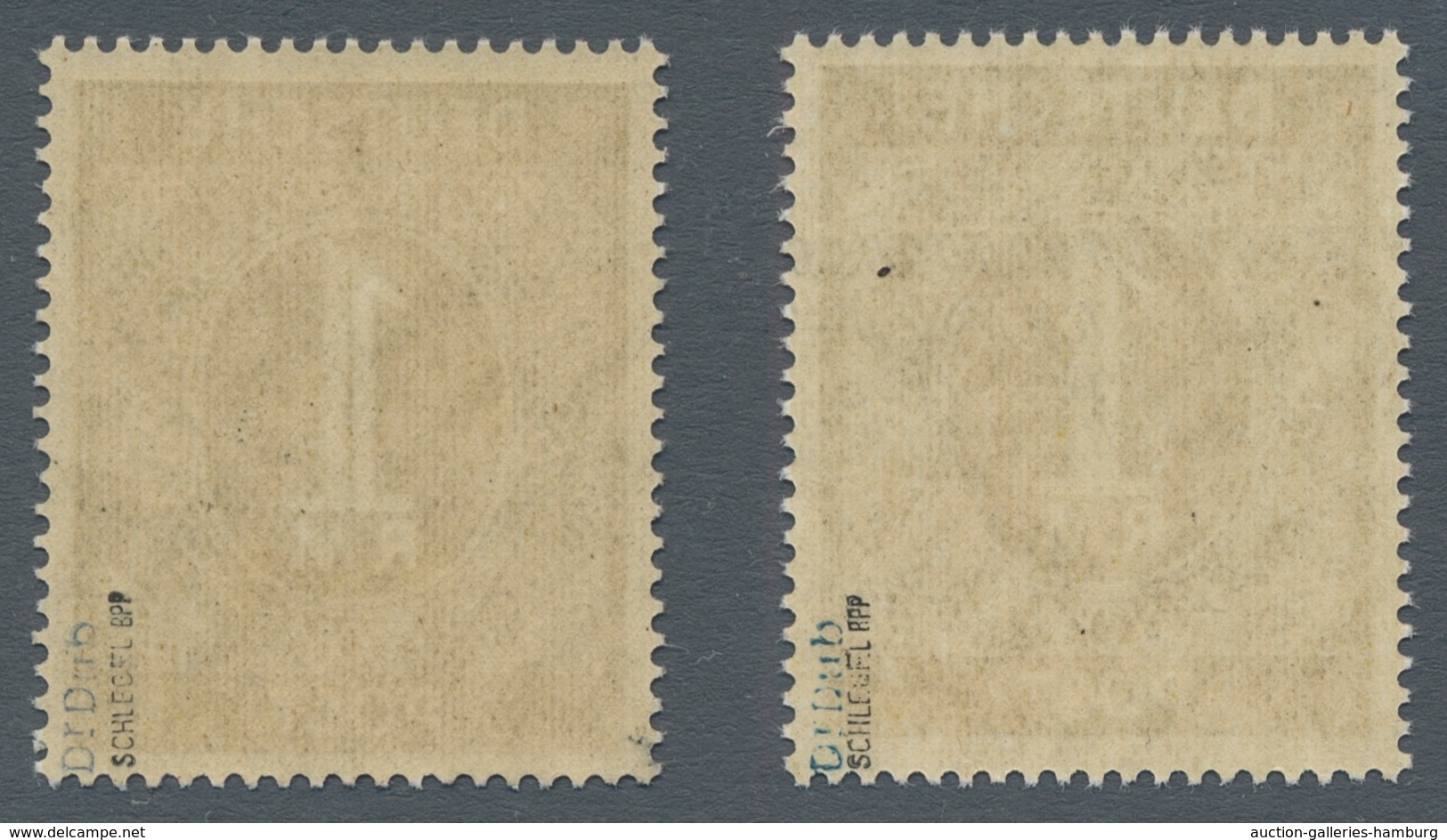 Bizone: 1948, "1 Mk. Braunoliv Mit Band- Bzw. Netzaufdruck", Zwei Postfrische Werte In Tadelloser Er - Sonstige & Ohne Zuordnung