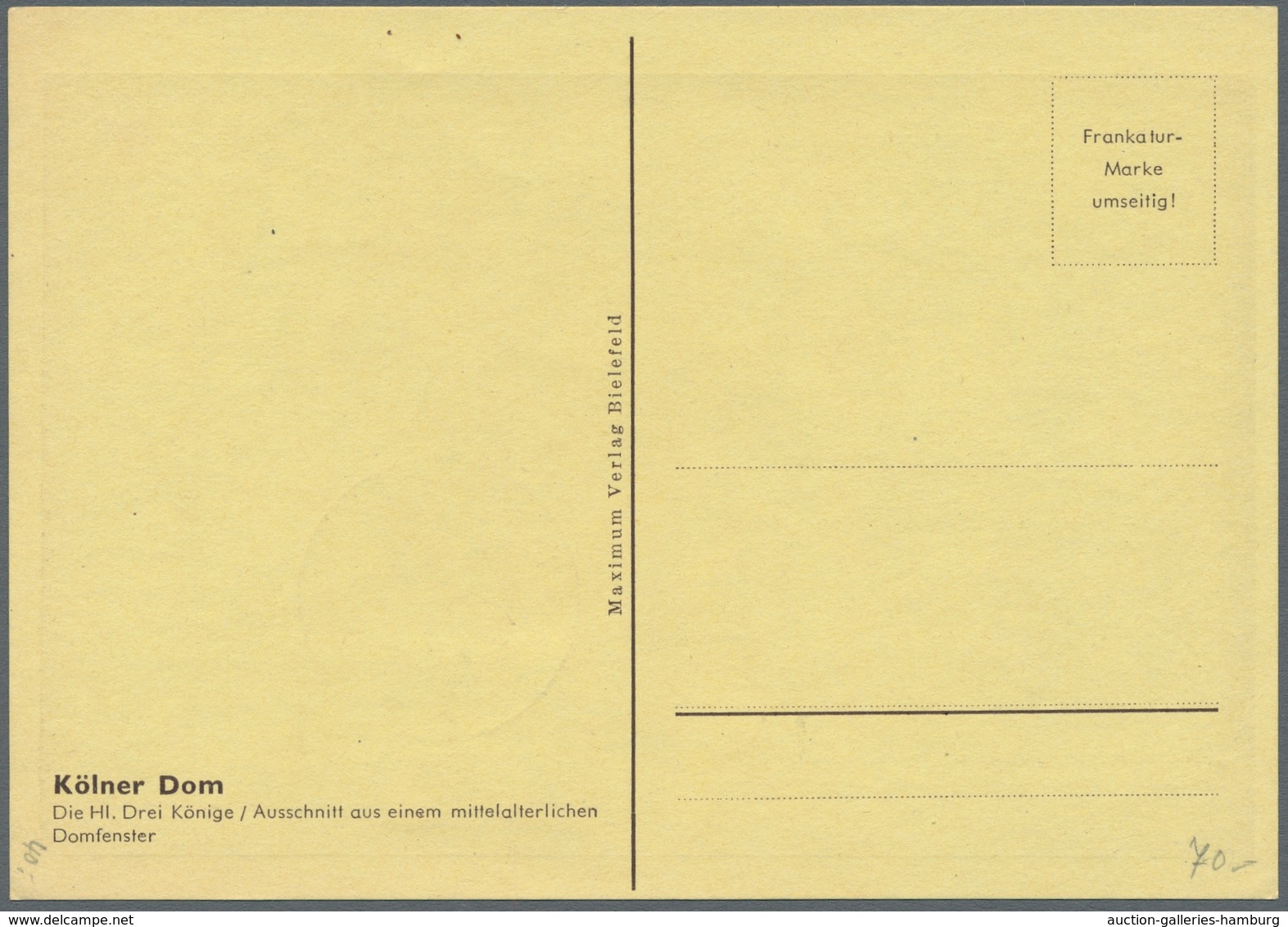 Bizone: 1948, "Kölner Dom", 4 Werte komplett auf vier Maximumkarten, dabei 2x FDC