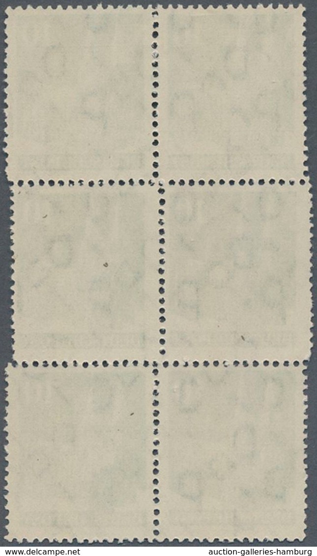 Bizone: 1948, 10 Pf Bauten Im Postfrischen Senkr. 6er-Block Mit FEHLZÄHNUNG, Mittlere Reihe Nach Lin - Other & Unclassified