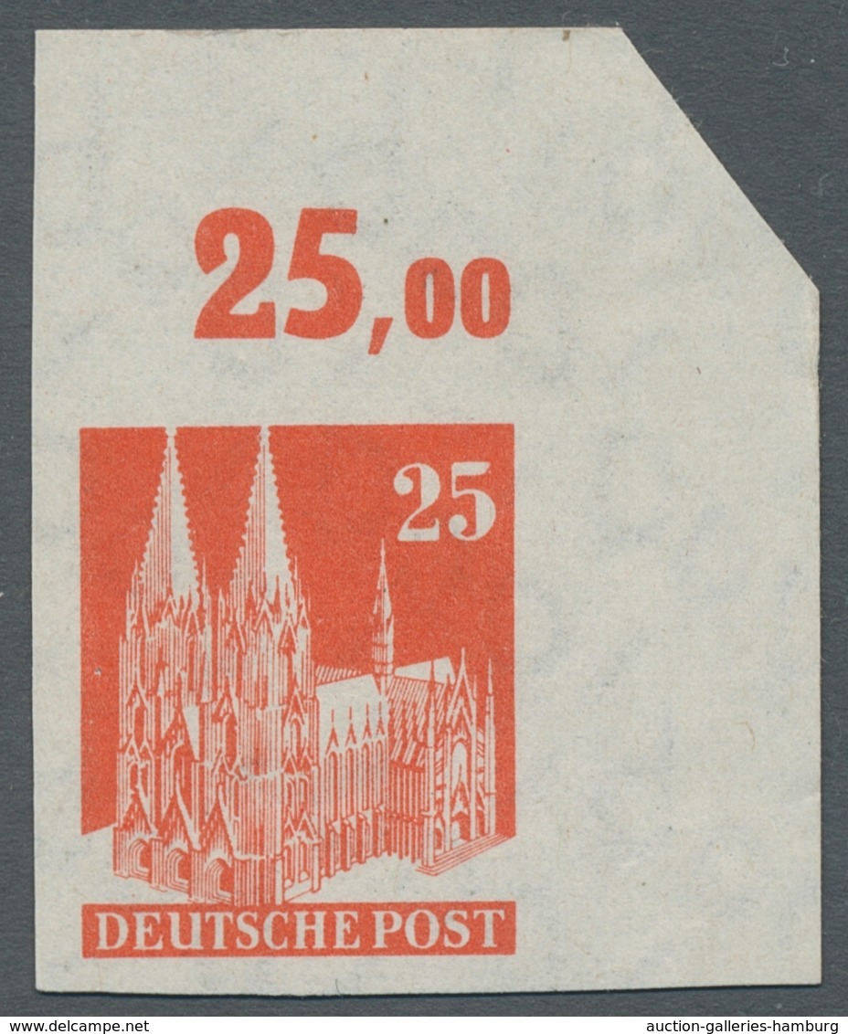 Bizone: 1948, Bauten 25 Pfennig Orangerot Ungezähnt Aus Der Rechten Oberen Ecke In Tadelloser Postfr - Sonstige & Ohne Zuordnung