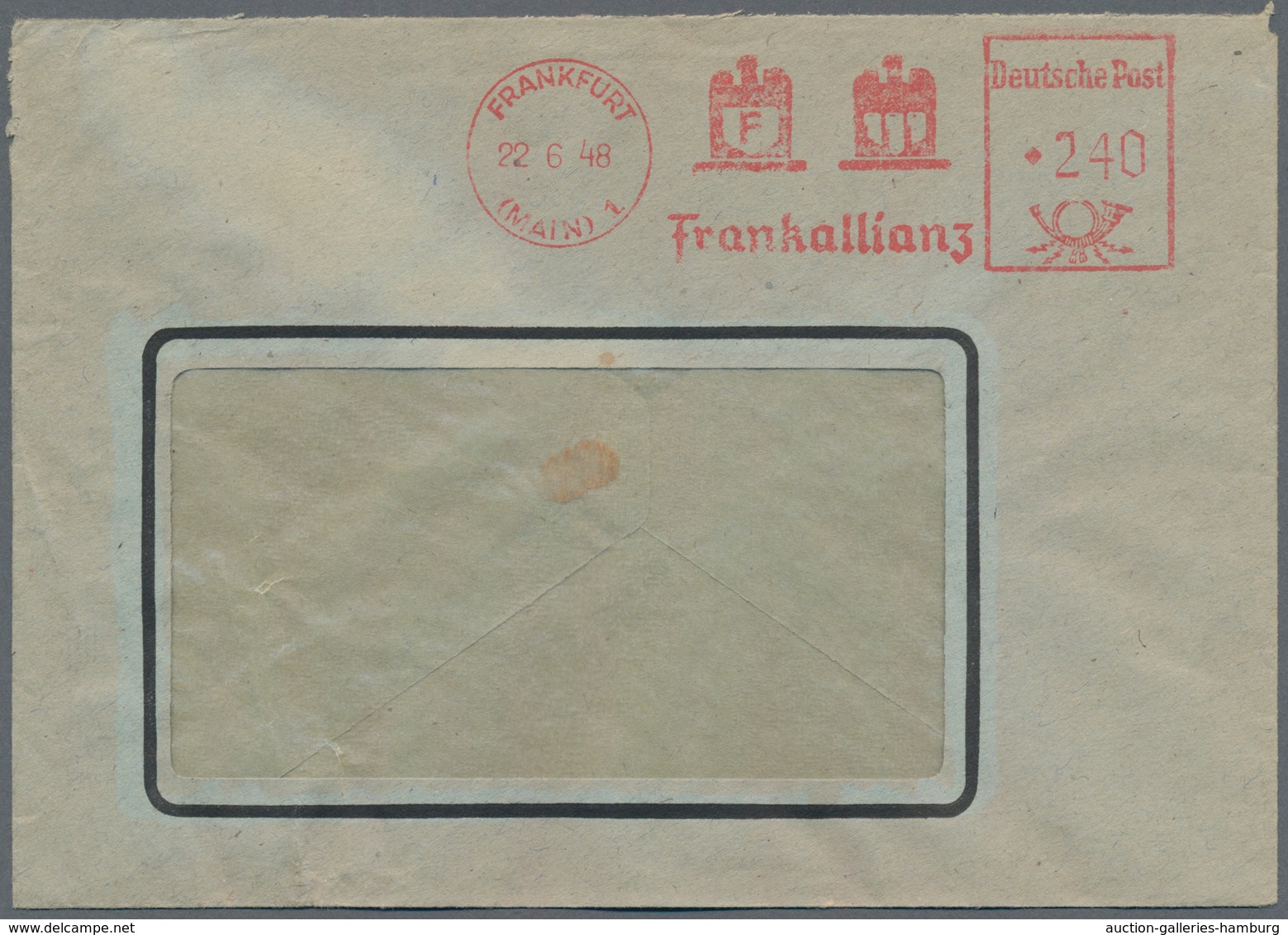 Bizone - Besonderheiten: 1948, ZEHNFACH-Absenderfreistempel: Konvolut Mit 4 Belegen, Dabei 240 Pf "R - Other & Unclassified