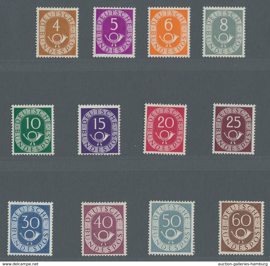 Bundesrepublik Deutschland: 1951, "Posthorn", Postfrischer Satz In Tadelloser Erhaltung, Sehr Gute Z - Used Stamps