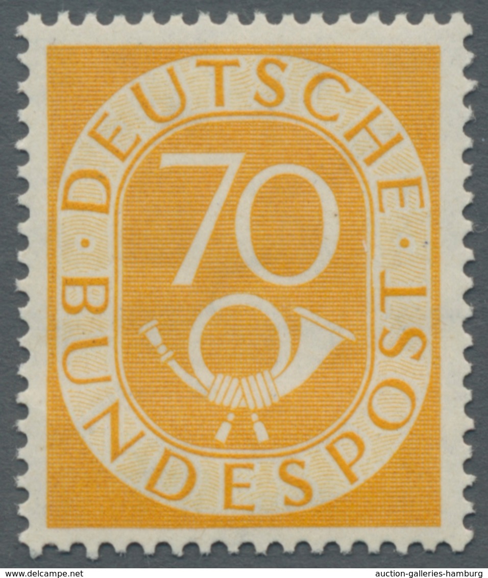 Bundesrepublik Deutschland: 1951 Postfrischer Kplt. Posthornsatz Gepr. Schlegel BPP, Die Drei Hauptw - Used Stamps