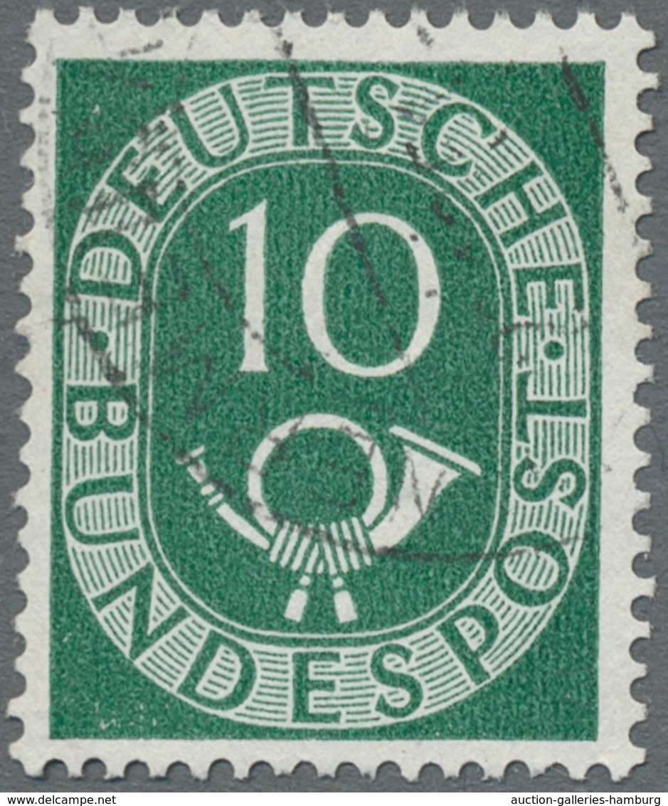 Bundesrepublik Deutschland: 1951, "10 Pfg. Posthorn Mit Wasserzeichen Z", Sauber Gestempelter Wert I - Gebraucht