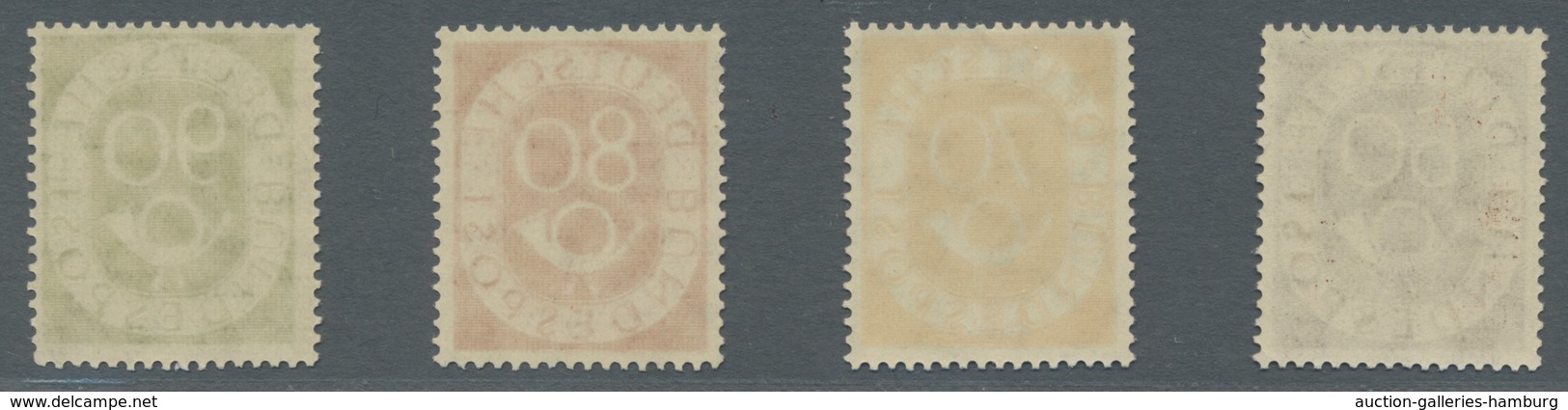 Bundesrepublik Deutschland: 1951, Posthorn, Die Vier Höchstwerte 60 - 90 Pfennig Postfrisch - Bei De - Used Stamps