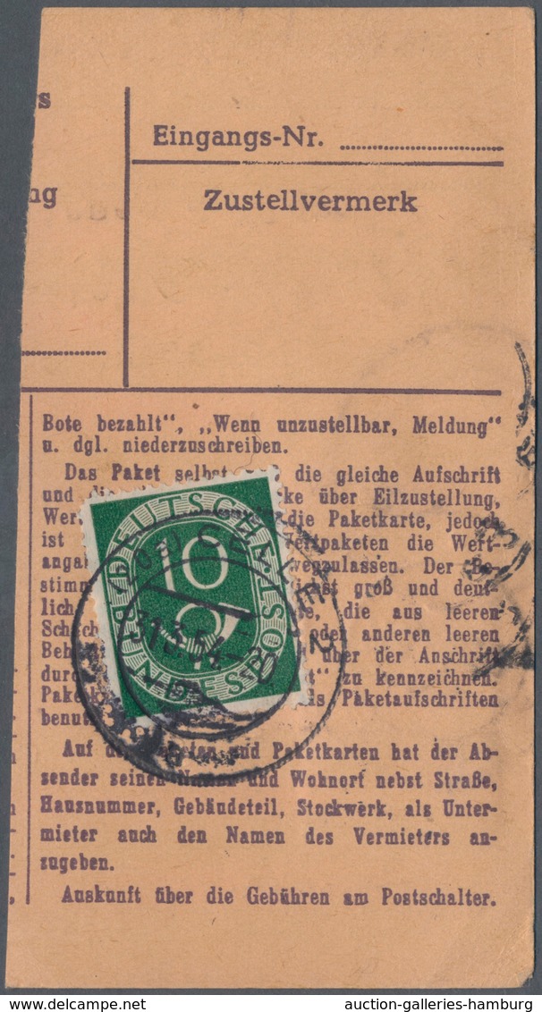 Bundesrepublik Deutschland: 1951, 60 Pfg. Posthorn Vom Unterrrand Mit Formnummer "2c" Auf Paketkarte - Used Stamps