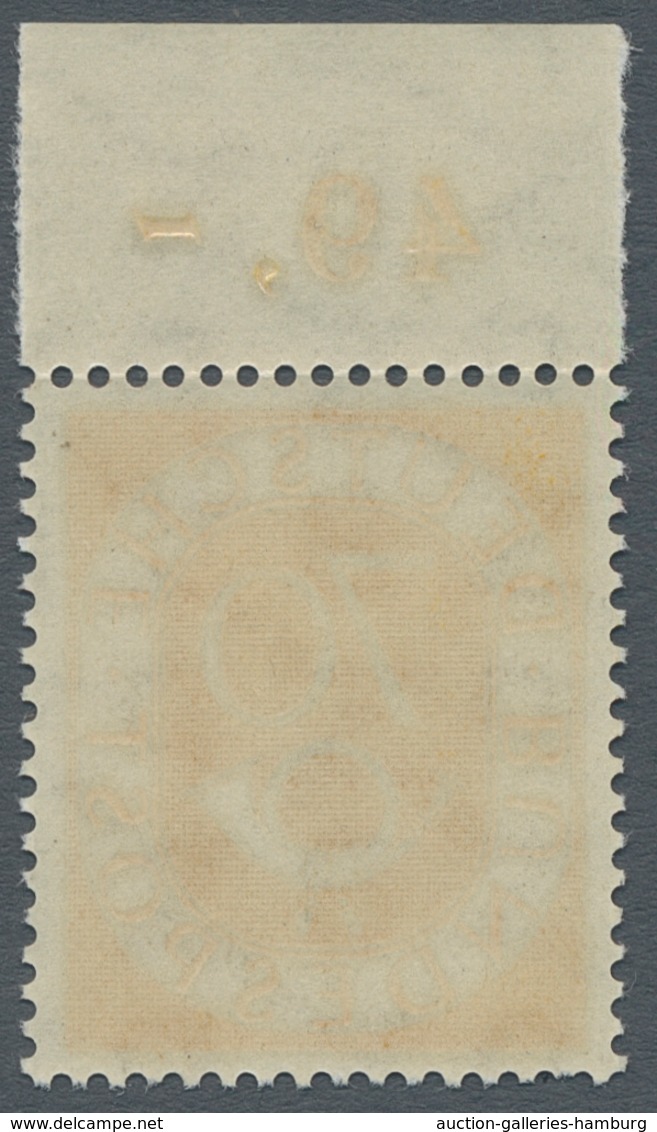 Bundesrepublik Deutschland: 1951, "70 Pfg. Posthorn", Postfrischer Oberrandwert (minimal Angefaltet) - Gebraucht