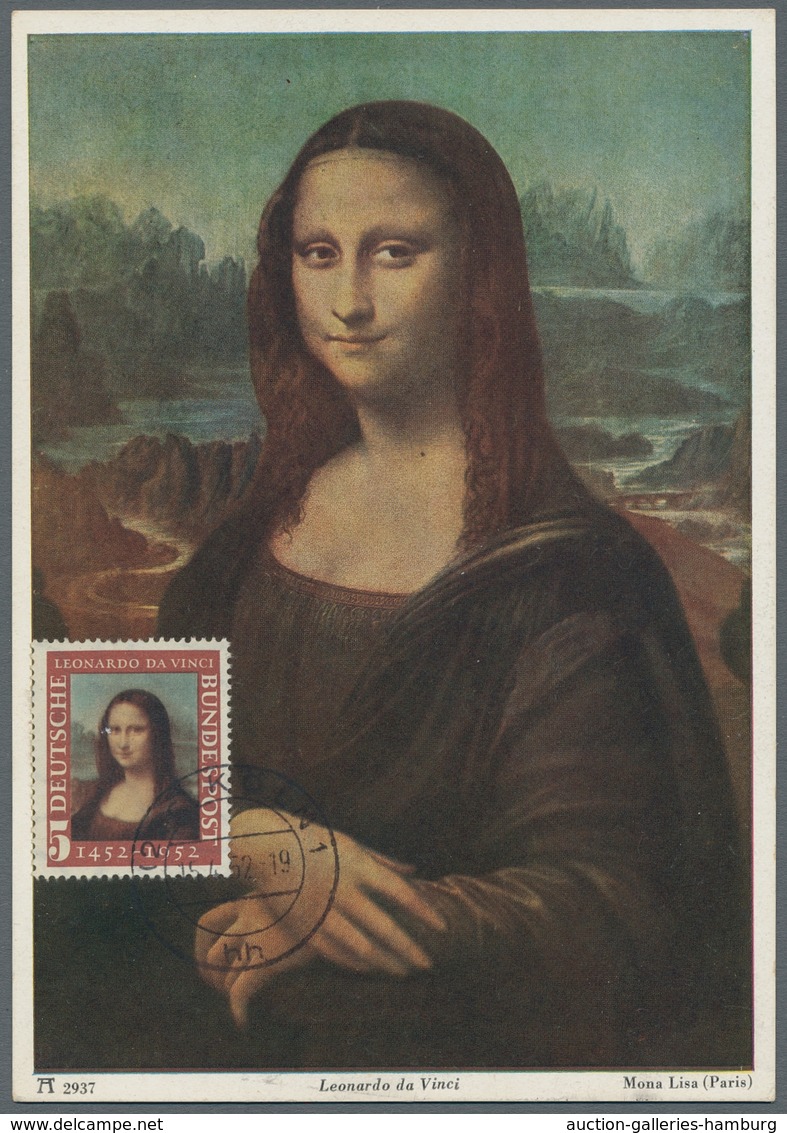 Bundesrepublik Deutschland: 1952, "Mona Lisa" Auf Ersttags-Maximumkarte, Mi. 200 € - Used Stamps