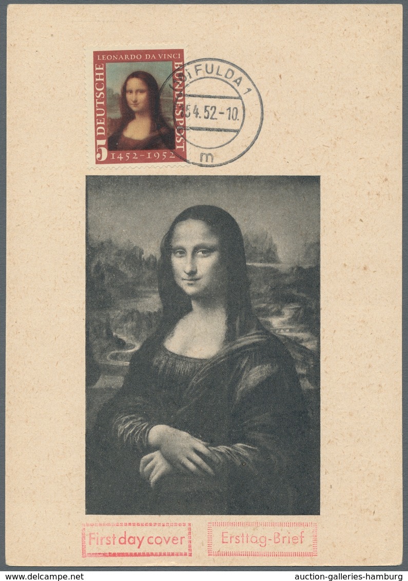 Bundesrepublik Deutschland: 1952, "Mona Lisa" Auf Ersttags-Maximumkarte. Sehr Schöne Bildwiedergabe, - Used Stamps