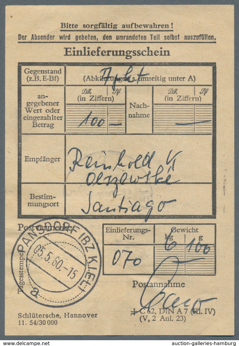 Bundesrepublik Deutschland: 1960, 1 M. Heuss Mit Stempel "PANDSDORF 5.5.60" Als Gebühr Für Die "Stil - Used Stamps