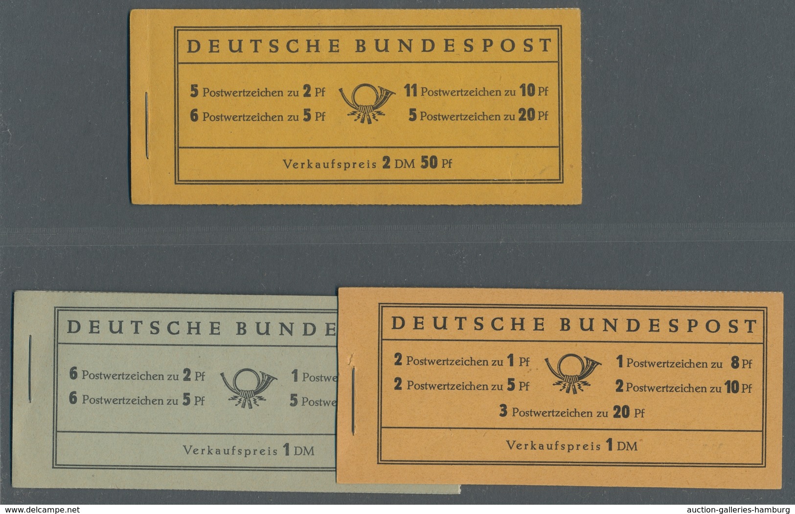 Bundesrepublik - Markenheftchen: 1955-1958, Partie Von 3 Verschiedenen Tadellos Postfrischen Heuss-M - Other & Unclassified