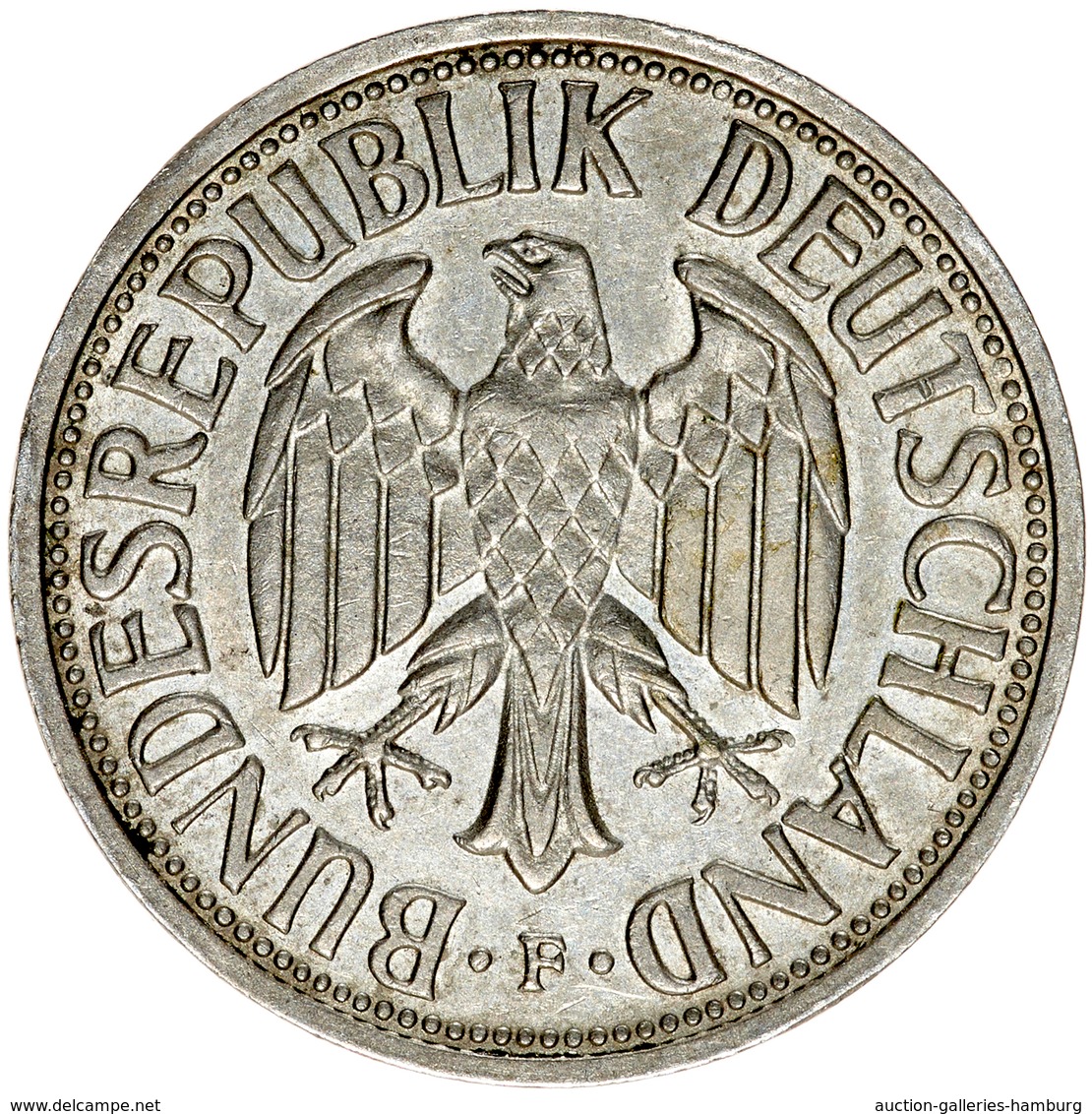 Bundesrepublik Deutschland 1948-2001: 1951, 2 Mark Kursmünze, jeweils aus den Prägestätten D, F, G u