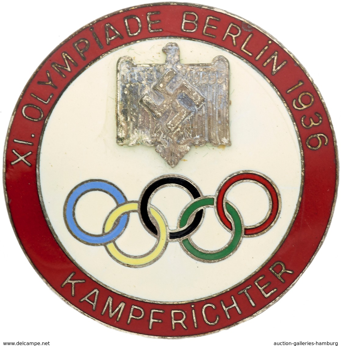 Orden & Ehrenzeichen: OLYMPISCHE SPIELE; 1936, Guterhaltenes Emailliertes Ansteckabzeichen Mit Text - Sonstige & Ohne Zuordnung