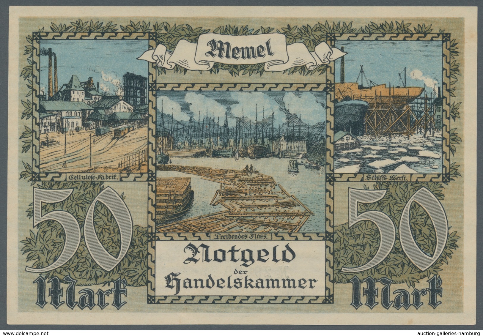 Memel: 1922, Handelskammer Kpl. Serie Der Scheine Von 1/2 Bis 100 Mark (Rosenberg Nr. 846 Bis 854) I - Other - Europe